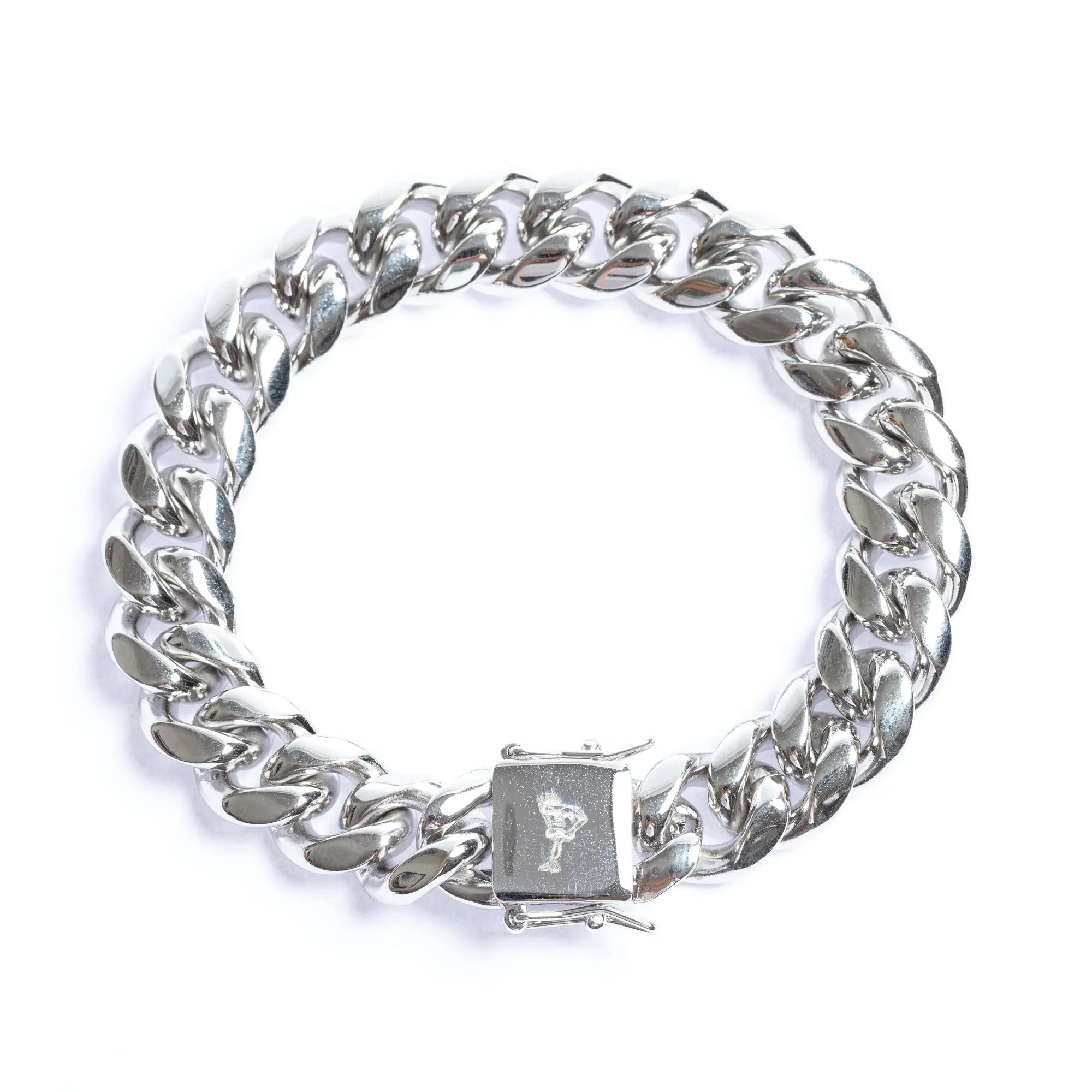 14mm Miami Cuban Link Bracelet - White Gold