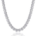 10mm Clustered Tennis Chain - White Gold