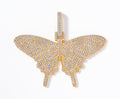 Iced Butterfly Pendant - Gold