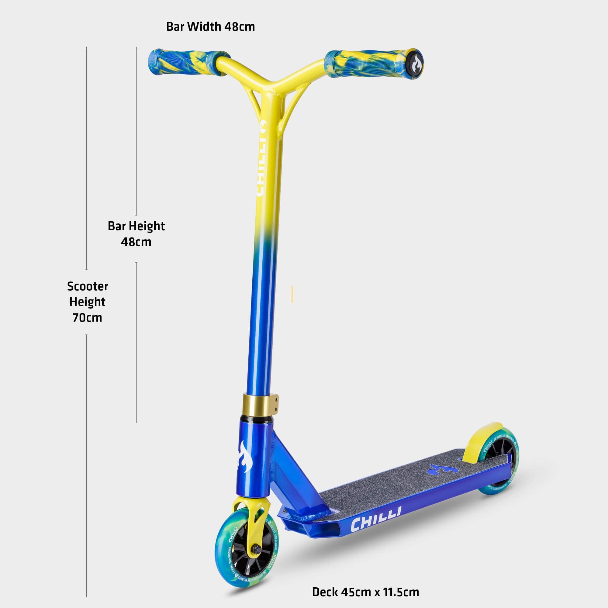 Base S Jumpstart Stunt Scooter: Blue/Yellow