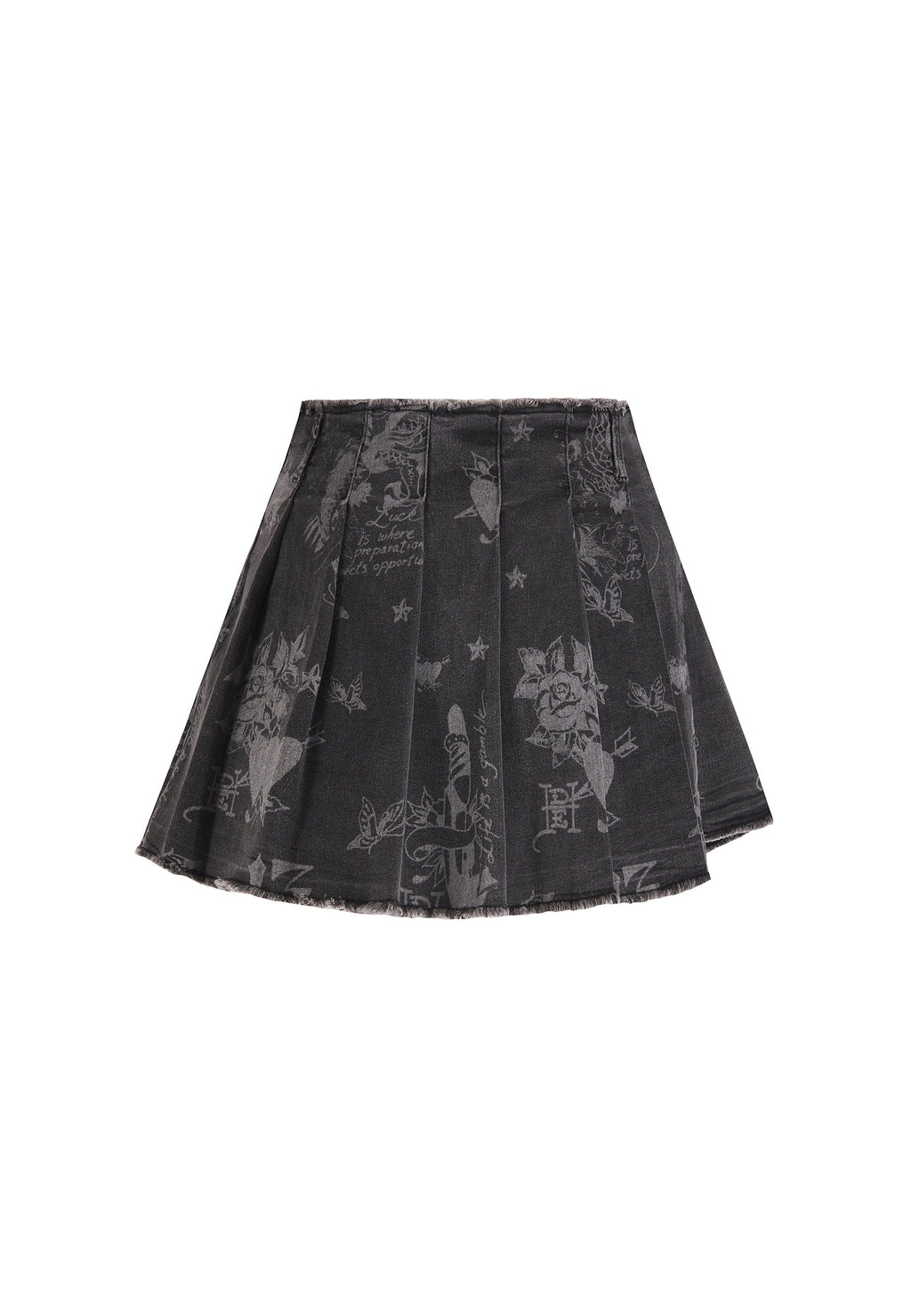 Womens Edh Love Print Skirt - Black