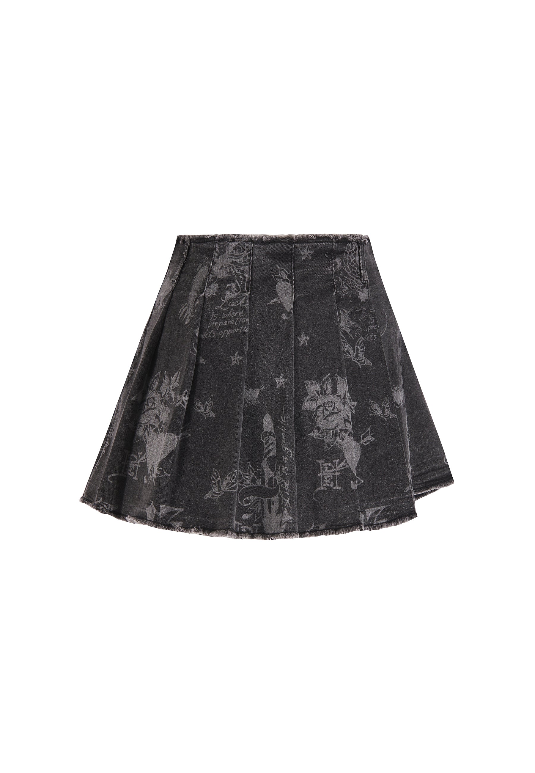 Womens Edh Love Print Skirt - Black