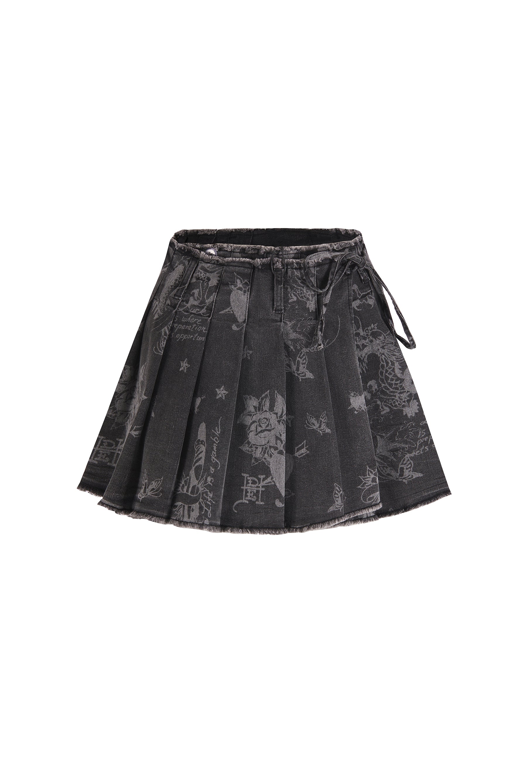 Womens Edh Love Print Skirt - Black