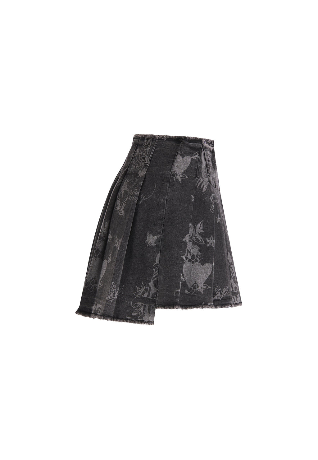 Womens Edh Love Print Skirt - Black
