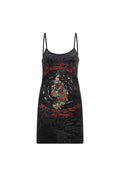 Womens Beautiful-But-Dangerous Strappy Mini Dress - Charcoal