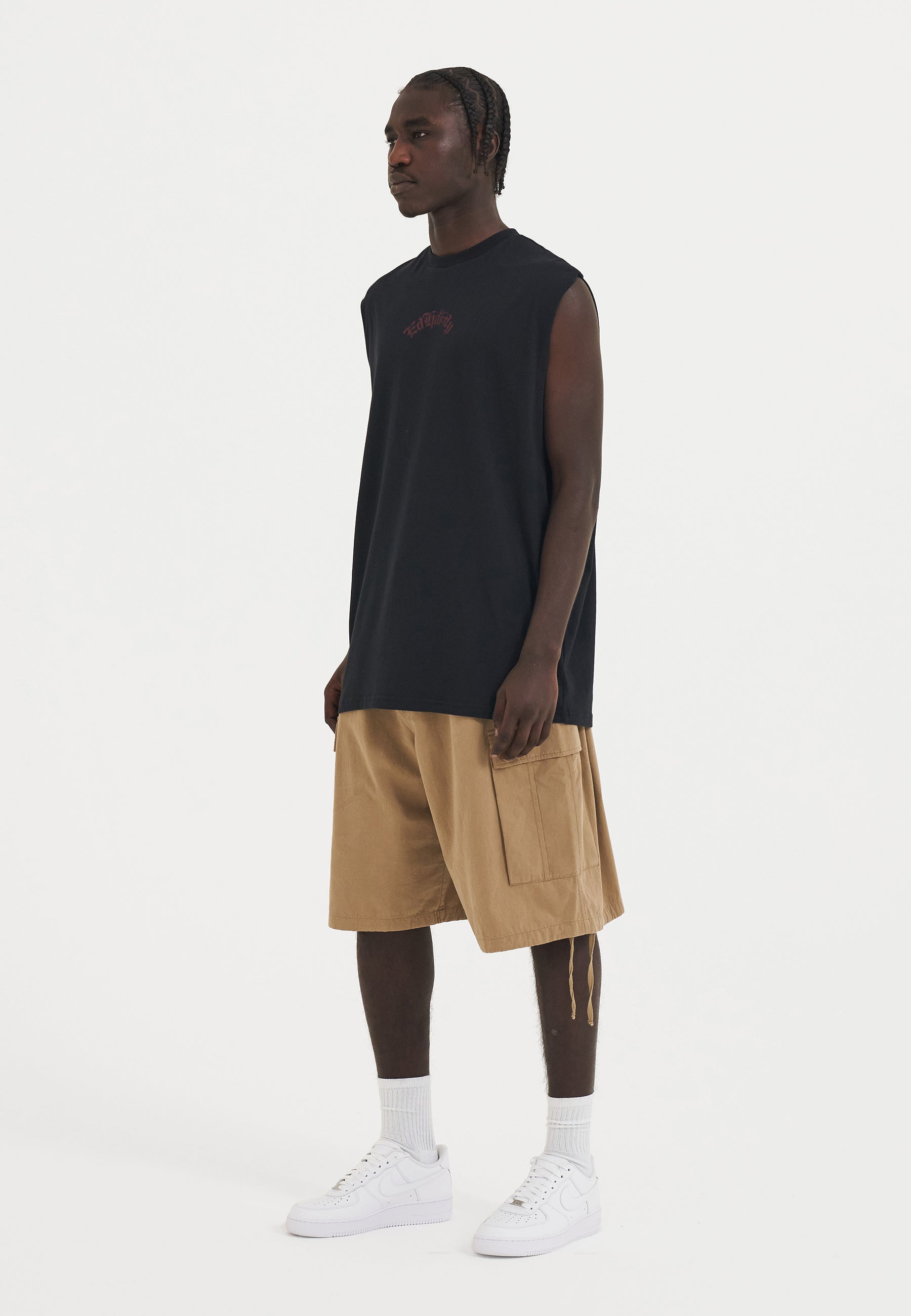 Mens Dragon Crawl Woven Cargo Shorts - Beige