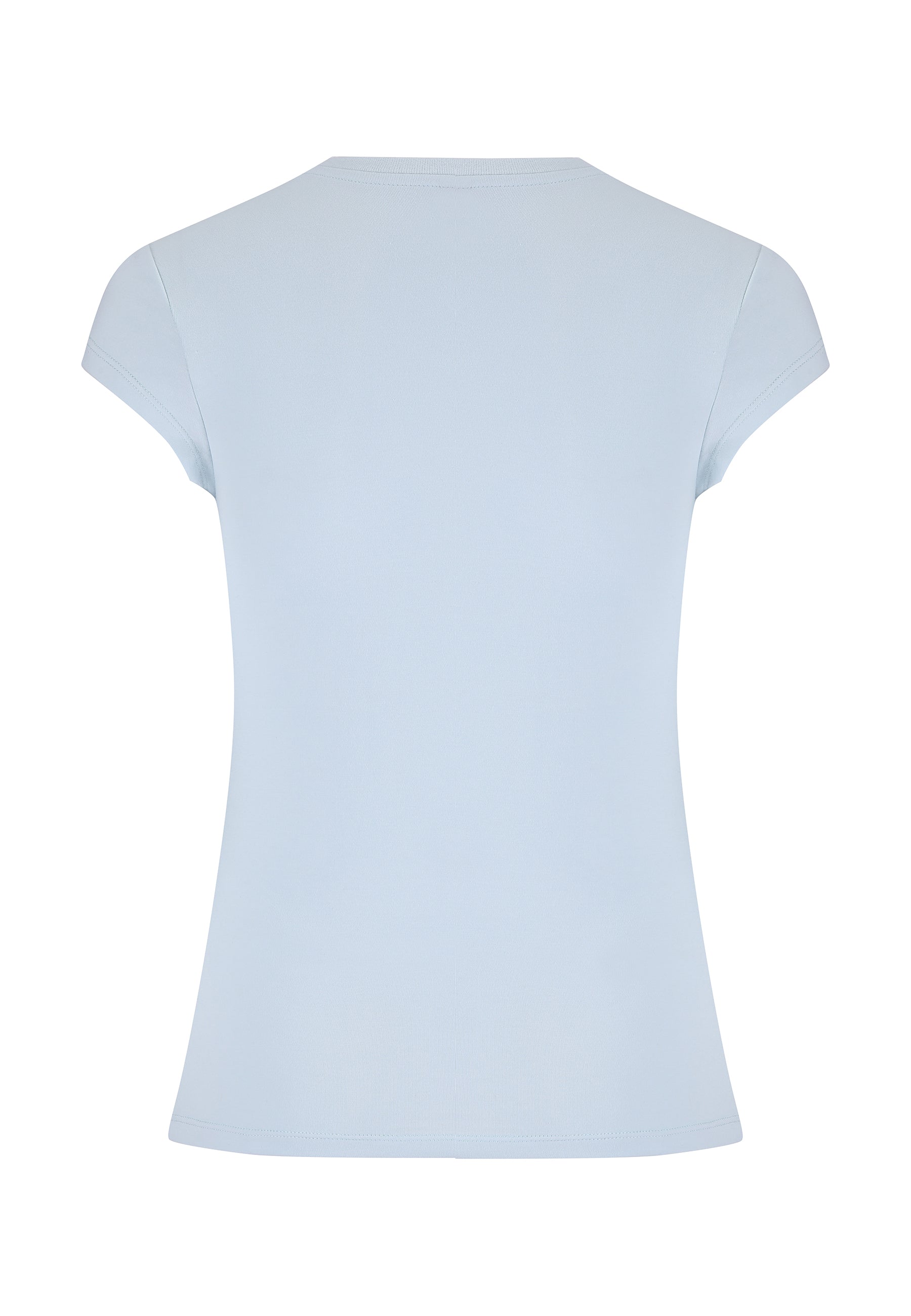 Womens Koi Wave Diamante Cap Sleeve Tshirt Top - Blue