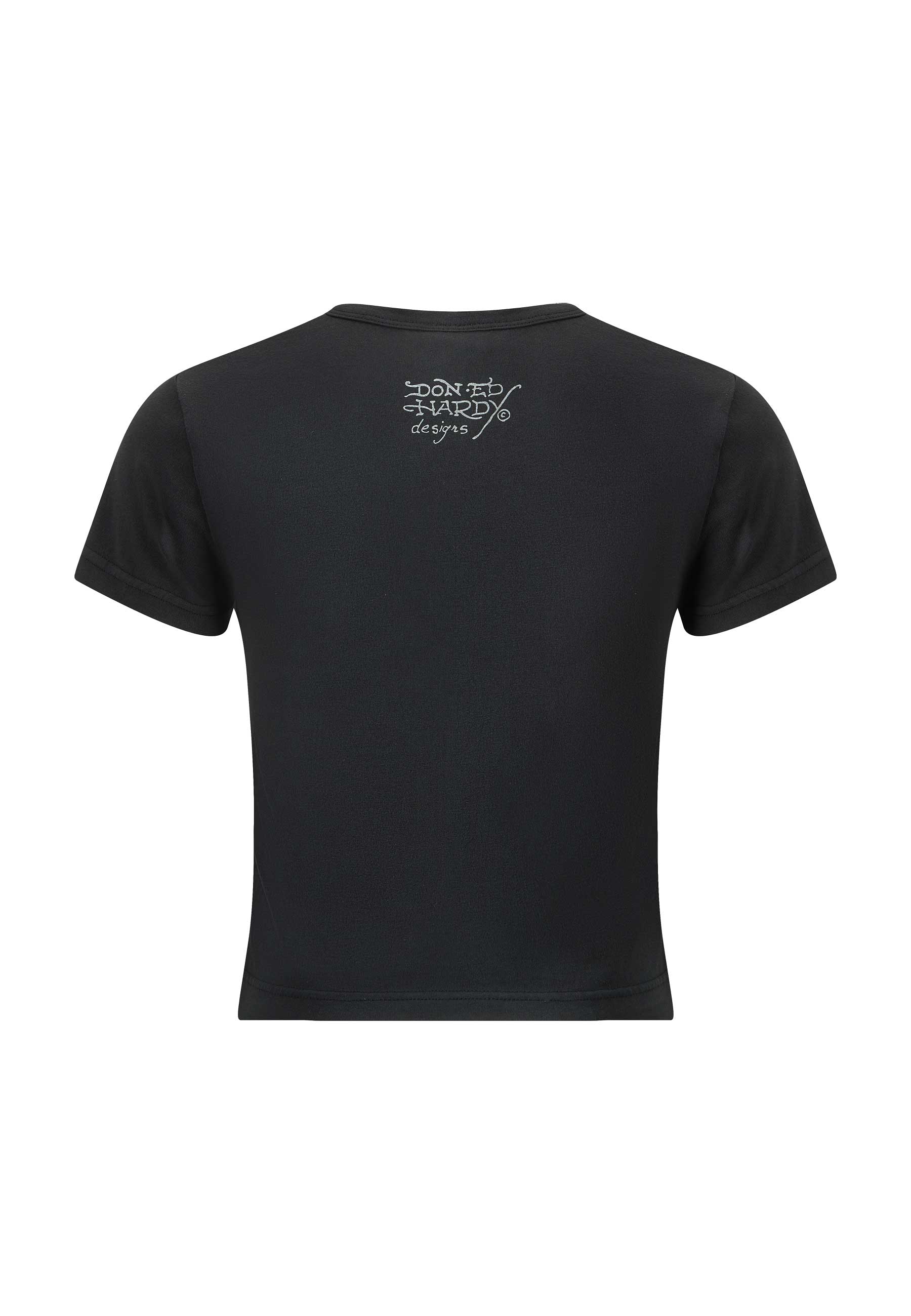 Womens New York City Cropped Baby Tshirt Top - Black