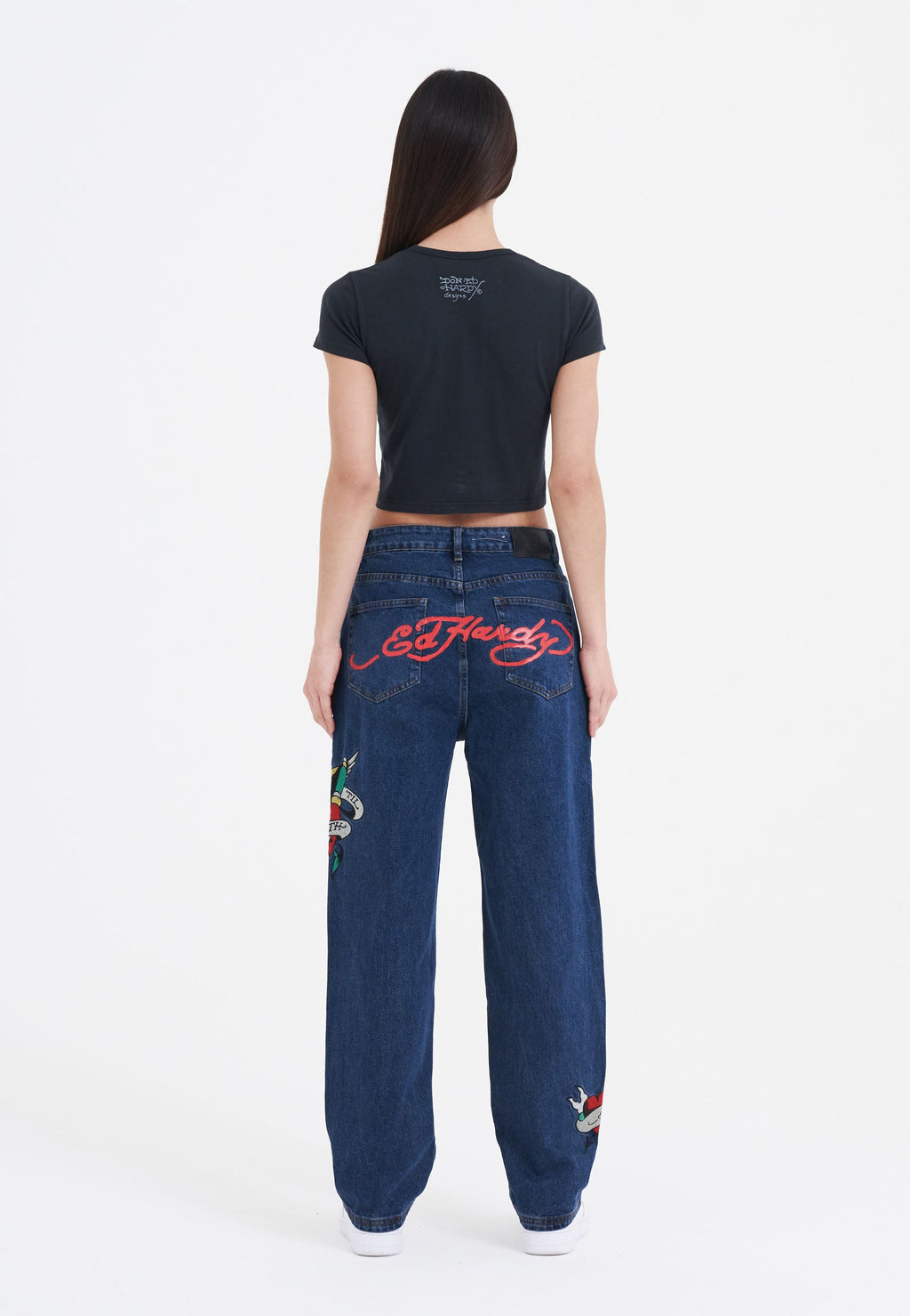 Womens New York City Cropped Baby Tshirt Top - Black