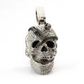 Serpentine Skull Pendant - White Gold