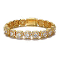 Womens 10mm Clustered Tennis Bracelet - Gold