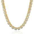 10mm Clustered Tennis Necklace - Gold