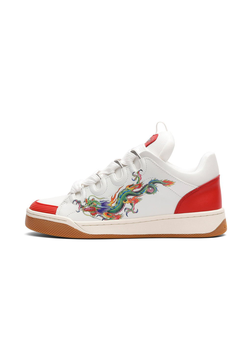 Mens Hardflip Low - Dragons - White/Red