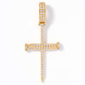 Iced Cross of Nails Pendant - Gold
