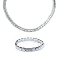8mm Baguette Chain + Bracelet - White Gold