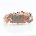 19mm Iced Prong Cuban Link Bracelet - Rose Gold