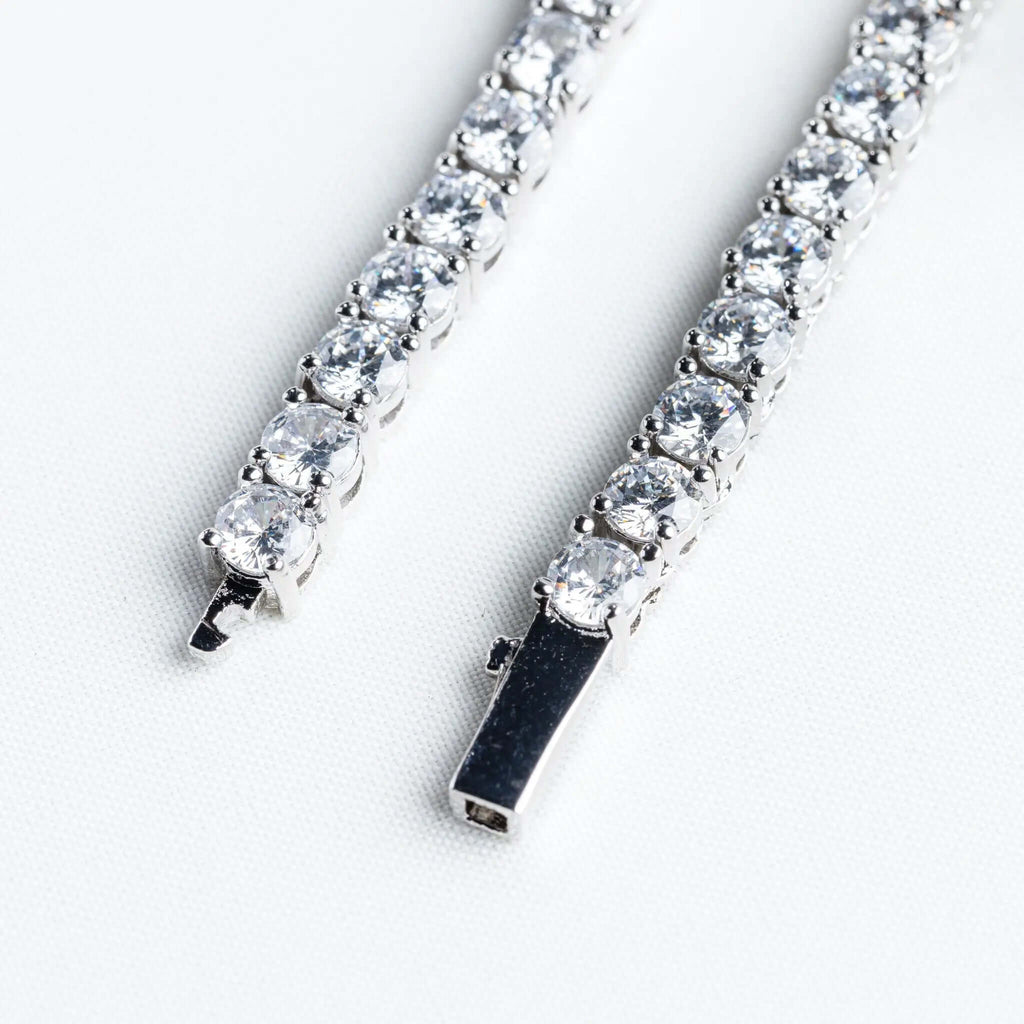 4mm Tennis Necklace - Silver