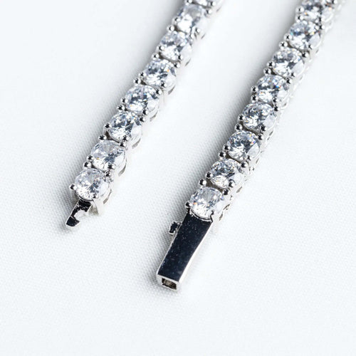 4mm Tennis Necklace - Silver