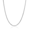 3mm Micro Cuban Link Chain - White Gold