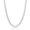 8mm Baguette Tennis Chain - White Gold
