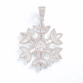 Iced Snowflake Pendant - Silver
