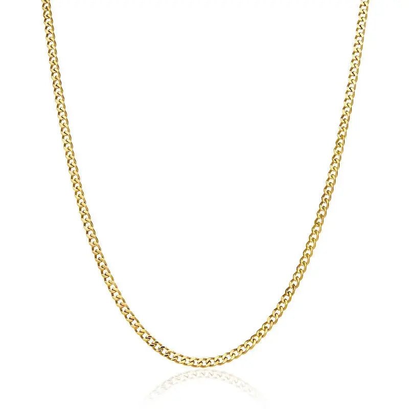 3mm Micro Cuban Link Necklace - Gold