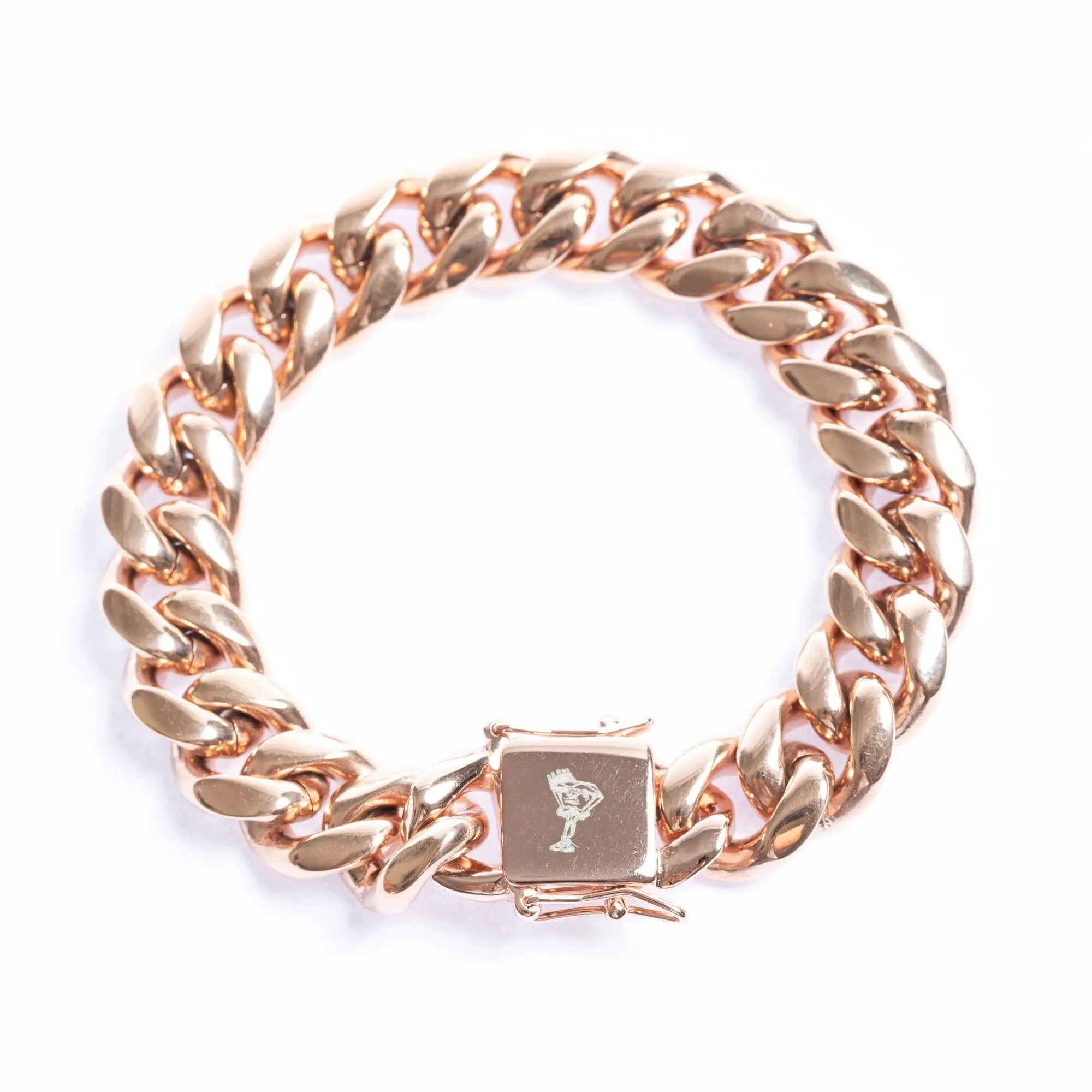 14mm Miami Cuban Link Bracelet - Rose Gold