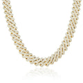 19mm Iced Prong Cuban Link Necklace - Gold