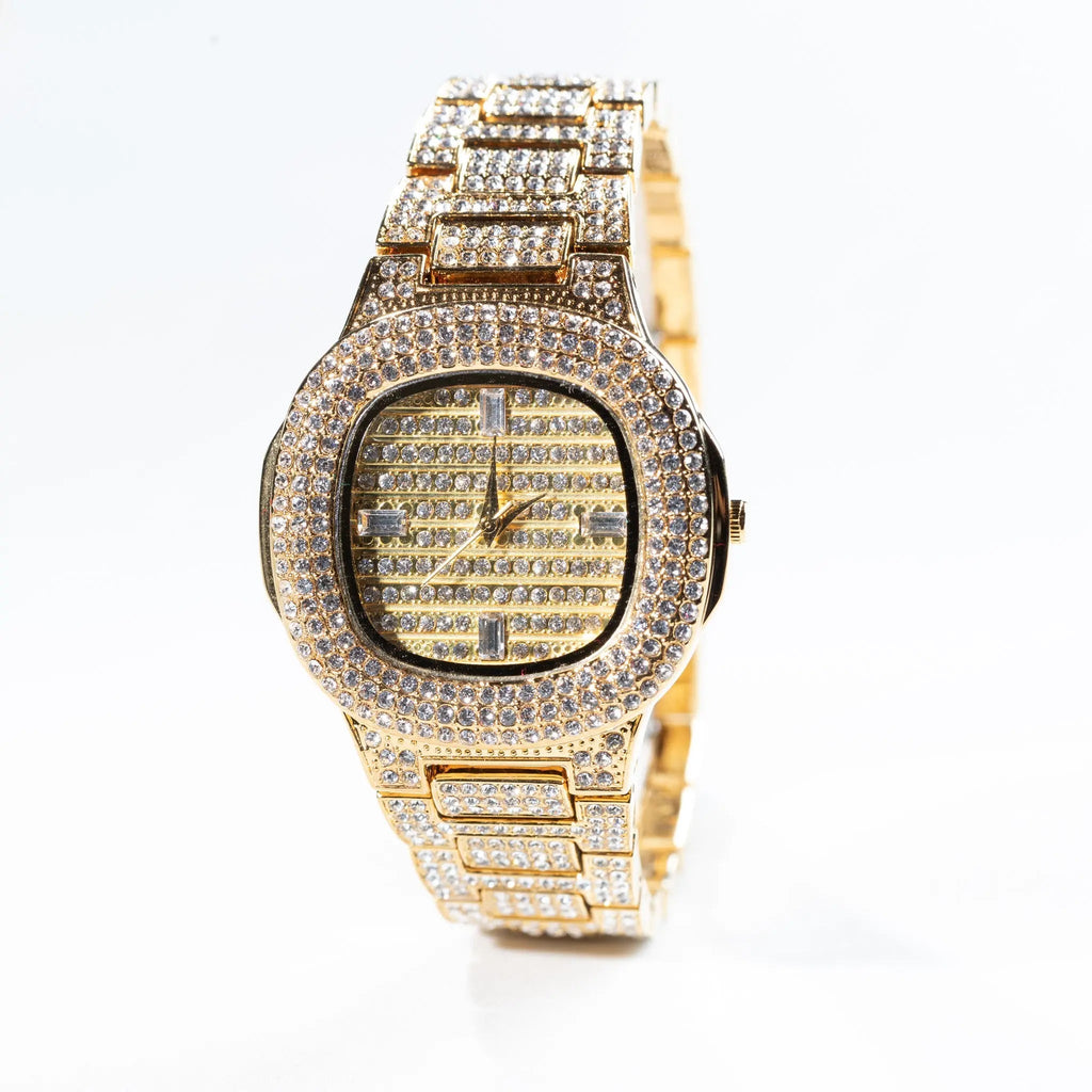 Iced Fashion Watch - Gold