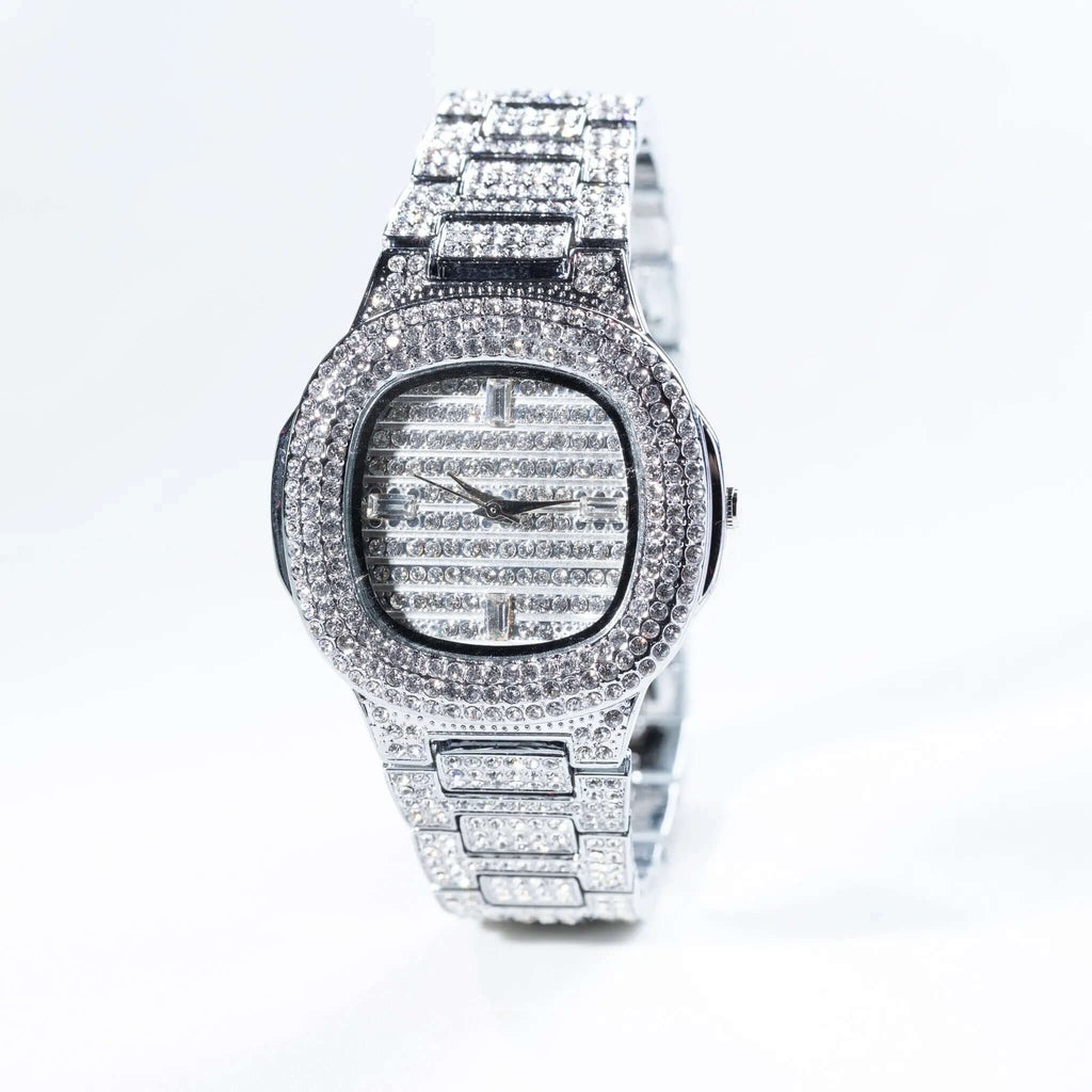 Iced Out Watch - White Gold